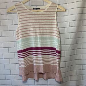 Vince Striped High Low Tank Top Size XS